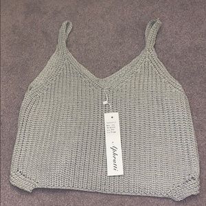 aphratti knit crop tank top